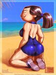 ass big_ass black_hair cartoon_network eva_(tdi) female japunix mole_under_eye ponytail thick_thighs total_drama_island