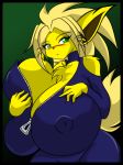 anthro big_breasts blitza breasts cleavage female huge_breasts hyper hyper_breasts jolteon jolty mastergodai pokemon pokemorph solo