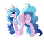  1girl artist_name ass hasbro izzy_moonbow_(mlp) lewdwigvondrake my_little_pony my_little_pony:_a_new_generation pony purple_eyes pussy white_background 