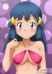 1girl alluring bikini blue_eyes blue_hair creatures_(company) dawn dawn_(pokemon) game_freak nintendo pokemon_(anime) zel-sama