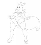  1_anthro 1_female 1_female_anthro 1_girl 3_fingers 3_toes alternate_version_available anthro anthro_canine anthro_fox anthro_vixen areola arm_warmers big_breasts breasts canine claws detached_sleeves digimon erect_nipples female female_anthro female_anthro_fox female_only female_renamon fox front_view fur furry huge_breasts labia monochrome mostly_nude nipples nude pubic_hair pussy renamon solo spread_legs standing stockings tail thecon toei_animation vixen white_fur wide_hips 