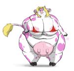 ass big_ass big_breasts bikini bovine breasts cattle cow crotchboob female gillpanda hair horn huge_breasts morbidly_obese overweight pink skimpy solo tail teats udders