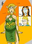 2_girls androgynous blonde_hair blue_eyes closed_eyes crossdressing crossgender femboy link midna mpreg orange_hair pointy_ears pregnant pregnant_belly princess_zelda sv-writer the_legend_of_zelda the_legend_of_zelda:_twilight_princess trap wife_and_wife