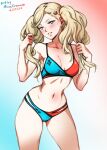  ann_takamaki big_breasts bikini blonde_hair breasts hair_ornament megami_tensei mina_cream minacream nintendo_switch persona persona_5 persona_5_the_royal pigtails takamaki_anne 