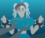  1girl 1other akiradevilman big_breasts blush breast_grab breasts capcom chun-li darkbunny666 female female_focus ocean sea solo_focus street_fighter underwater water 