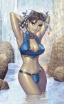  armpit chun-li hair_bun ryan_kinnaird_(artist) street_fighter water 