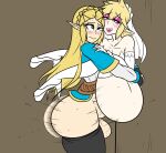 androgynous blonde_hair crossdressing donkaqq femboy fucked_silly futanari futanari_on_male green_eyes link pointy_ears princess_zelda the_legend_of_zelda trap wedding wedding_dress wife_and_wife