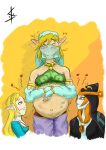 2_girls androgynous blonde_hair blue_eyes closed_eyes crossdressing crossgender femboy kiss_mark link midna mpreg orange_hair pointy_ears pregnant pregnant_belly princess_zelda purple_eyes sv-writer the_legend_of_zelda the_legend_of_zelda:_twilight_princess trap wife_and_wife