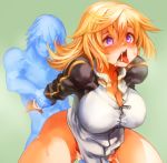 1boy 1girl ahegao arm_grab arm_held_back big_breasts blonde_hair blush bottomless breasts charlotte_dunois cleavage clothed_female_nude_male clothed_sex cum cum_on_body cum_on_lower_body doggy_position doggystyle face fucked_silly hetero himazin infinite_stratos jacket large_breasts long_hair naked_track_jacket open_mouth pectorals purple_eyes raglan_sleeves sachito saliva sex solo_focus sweat thick_thighs thighs tongue tongue_out track_jacket vaginal wrist_grab zipper