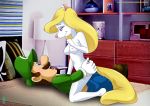 animaniacs breasts crossover female furry luigi male minerva_mink nintendo palcomix super_mario_bros.