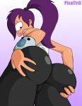 ass bubble dat_ass futurama hair juicy one_eye pixaltrix purple_hair tight turanga_leela