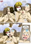 aang avatar:_the_last_airbender avatar:_the_last_jizzbender:_book_xxx_2 breast_to_breast comic double_fellatio double_paizuri kyoshi licking_penis palcomix threesome yangchen