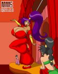 big_breasts blue_eyes breasts capcom dark_skin genie giant giantess kojiro-brushard kojiro-brushard_(artist) purple_hair shantae shantae_(character)