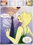  2012 anthro arcanine bow burning_curiosity canine comic crossdressing dialogue dress elan_ardor english_text father fox furry gay girly herraardy incest male neck_tie parent scy_storm son text tyson_ardor yaoi young 