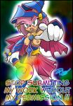  1girl amy_rose dark_magician_girl konami no_panties raianonzika_(artist) solo sonic text yu-gi-oh! yuu-gi-ou_duel_monsters zerbukii_(artist) 