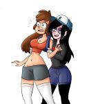  2_girls aged_up assertive assertive_female child_bearing_hips curvy dipper_pines disney disney_channel disney_xd female_only genderswap genderswap_(mtf) gravity_falls rivals robbie_valentino themightfenek undressing wide_hips yuri 