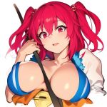  1girl big_breasts breasts cookie_(touhou) hair_ornament komachi_onozuka nucky☆ onozuka_komachi red_eyes red_hair shishou_(cookie) touhou twin_tails 