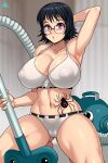  1girl big_breasts black_hair breasts female_focus female_only glasses high_res hunter_x_hunter jmg mature mature_female patreon patreon_paid patreon_reward purple_eyes shizuka_marikawa short_hair solo_female tagme tattoo 