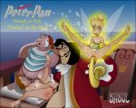 anal anal_penetration black_hair blonde_hair blue_eyes bottomless breasts brown_hair captain_hook chair closed_eyes crown cum cum_in_mouth cum_in_pussy disney disney_fairies erect_nipples fellatio fingering glasses hair hook leg_hold long_hair lordghoul lordghoul_(artist) masturbation mr._smee nipples nude oral penis peter_pan pixie pixie_dust pubic_hair pussy short_hair skirt_lift spread_legs spread_pussy striped_shirt tinker_bell wendy_darling white_hair wings