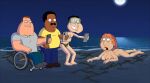  beach blackzacek cleveland_brown completely_nude_female family_guy glenn_quagmire joe_swanson lois_griffin 