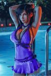 ecksoh_(artist) final_fantasy final_fantasy_vii final_fantasy_vii_remake gif looping_animation nude purple_dress square_enix swimming_pool tifa_lockhart