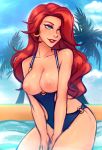 1girl 1girl areola breasts female_only high_resolution iahfy league_of_legends nipples pool_party_miss_fortune potential_duplicate red_hair sarah_fortune swimsuit very_high_resolution