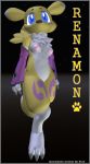 1_anthro 1_female 1_female_anthro 1_girl 3_toes 3d anthro anthro_canine anthro_fox anthro_vixen arm_warmers artist_name blue_eyes canine detached_sleeves digimon female female_anthro female_anthro_fox female_renamon fion fox fur furry nipples nude renamon small_breasts solo toei_animation vixen walking white_fur yellow_fur yin_yang