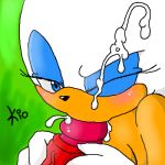 cum cum_drip cum_in_mouth cum_inside erection facial fellatio green_background handjob internal_cumshot kio kio_(artist) nude oral penis rouge_the_bat sega sonic_(series) sonic_team