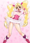  blonde_hair blush breasts cure_peach framed_breasts fresh_precure! fresh_pretty_cure fresh_pretty_cure! momozono_love nipples panties pink_eyes precure pretty_cure rabu_momozono see-through smile transparent underwear xopc 