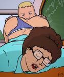 ass cheating_wife closed_eyes glasses king_of_the_hill orgasm_face panties_aside peggy_hill pussylicking