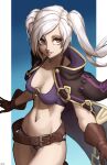 1girl 1girl 1girl alluring alternate_costume bikini brown_eyes cleavage fire_emblem fire_emblem_awakening fire_emblem_heroes fire_emblem_warriors intelligent_systems medium_hair nintendo official_alternate_costume purple_bikini purple_swimsuit robin_(fire_emblem) robin_(fire_emblem)_(female) robin_(summer)_(fire_emblem)_(female) smile swimsuit twin_tails white_hair x_xith_x