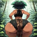 1girl ai_generated ass big_ass booty_shorts breasts dark_skin fundoshilover101 huge_ass loincloth original original_character