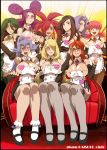 6+girls 9girls akane_(pokemon) asuna_(pokemon) azami_(pokemon) bad_id bare_shoulders black_hair blonde_hair blush braid breasts bursting_breasts cleavage cleavage_cutout closed_eyes copyright_name cosplay couch creatures_(company) crossover detached_sleeves dream_c_club elbow_gloves elite_four fantina_(pokemon) female frontier_brain game_freak ghost_type_trainer glasses green_hair gym_leader hair hair_over_one_eye heart heart_cleavage_cutout heart_cutout highlights huge_breasts humans_of_pokemon ibuki_(pokemon) jaga_note kanna_(pokemon) karin_(pokemon) lavender_hair long_hair mary_janes melissa_(pokemon) momi_(pokemon) multicolored_hair multiple_girls name_tag nintendo open_mouth pale_skin pantyhose parody pigtails pink_eyes pink_hair poke_ball pokemon pokemon_(anime) pokemon_(game) pokemon_diamond_pearl_&_platinum pokemon_dppt pokemon_gsc pokemon_rgby pokemon_rse ponytail purple_dress purple_eyes purple_hair quad_tails red_eyes red_hair sagging_breasts shirona_(pokemon) shoes sitting smile thighhighs title_drop twintails very_long_hair violet_eyes violet_hair yellow_eyes