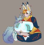 anthro anthro_on_anthro belly digesting digesting_prey digestion female_prey furry furry_vore honeypineneddl1 hush hush_(character) hush_(hushyum) hush_(purple_prey) male_pred oral_vore sister sister_and_sister sisters trying_to_escape trying_to_leave trying_to_resist unaware vore