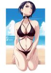 1girl 1girl 1girl alluring artist_name big_breasts female_focus female_only fire_emblem fire_emblem:_three_houses intelligent_systems johncgz medium_breasts nintendo on_knees shamir_nevrand short_hair solo_female solo_focus swimsuit