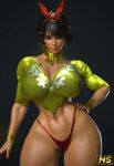 1girl 1girls 3d athletic athletic_female bandai_namco belly belly_button big_breasts black_hair breasts brown_skin brown_skinned_female cleavage deep_cleavage duo_gale femme_fatale grin hagiwara_studio hair happy huge_ass huge_breasts human josie_rizal namco namco_bandai naughty red_thong seductive seductive_look short_black_hair short_hair shorts smile stomach tan tan_body tan_skin tekken tekken_7 thick_thighs thighs thong twitter video_game video_game_character video_game_franchise video_games voluptuous voluptuous_female