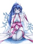  1girl aoi_(gegege_no_kitarou) bad_id blue_hair blue_skin breasts female gegege_no_kitarou imazon japanese_clothes large_breasts ponytail solo touei yuki_onna yuki_onna_(gegege_no_kitarou) 