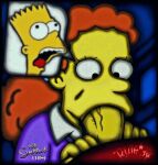 18+ 1boy 1boy1girl 1girl 20th_century_fox 20th_century_studios accurate_art_style afro ahegao_face background_character bart_simpson big_penis blowjob_face blue_background blurry_background boner clothed_female crossed_eyes deepthroat edit edited_art edited_screencap erections eyelashes facefuck fellatio hairband hand_on_leg hard_penis large_penis logo older_female older_woman_and_younger_boy orange_hair penis penis_under_clothes purple_sweater red_shirt redhead redhead_female rule34 screaming small_dom_big_sub smaller_male speech_bubble sucking sucking_penis the_simpsons tight_clothing white_shirt wide_open_mouth worried_face yellow_body yellow_skin