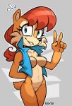 1girl archie_comics chipmunk female pinup rogone2 sally_acorn solo sonic_the_hedgehog_(archie) sonic_the_hedgehog_(comics) sonic_the_hedgehog_(series)