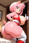 1girl ai_generated amy_rose hair_rose mobian_(species) tagme