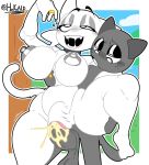 1boy 1girl 1girls big_breasts breasts cat cat_ears cat_girl cat_tail catboy catgirl cum_in_pussy cum_inside feline gray_(sprunki) gray_skin hakasitoalp karikhuri looking_pleasured male married_couple mayonnaise_cumming one_leg_up pussy pussy sex sprunki straight vaginal_penetration vaginal_sex wenda_(sprunki) white_body white_fur white_skin