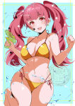 1girl 1girl alluring big_breasts bikini cleavage earrings facial_mark fe135700 fire_emblem fire_emblem_engage hair_ornament high_res holding holding_water_gun intelligent_systems jewelry long_hair looking_at_viewer nintendo red_eyes red_hair smile star_(symbol) star_earrings star_facial_mark star_hair_ornament swimsuit twin_tails water_gun yellow_bikini yunaka_(fire_emblem)