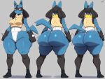 1girl ai_generated ass big_ass breasts fundoshi fundoshilover101 game_freak huge_ass lucario nintendo pokemon tabi_socks