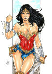 1girl amazon arm_at_side armlet bangs bare_arms bare_shoulders big_breasts black_hair blue_eyes blue_skirt bracer breasts cleavage clenched_hand closed_mouth collarbone crossed_legs crossed_legs_(standing) dc_comics dcau diana_prince female_only female_solo half-closed_eyes hand_up heroine holding holding_sword holding_weapon jewelry juniormaia100 juniormaia100_(artist) justice_league justice_league_unlimited lasso_of_truth legs lips lipstick long_hair looking_at_viewer makeup miniskirt neck parted_bangs purple_lipstick red_tubetop rope serious skirt standing star star_(symbol) star_print straight_hair strapless superhero_costume superheroine sword themysciran thighs tiara tubetop weapon wonder_woman wonder_woman_(series)