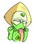 2024 gem_(species) gem_on_forehead onixsea peridot_(steven_universe) steven_universe sucking_penis tongue tongue_out triangle-shaped_areolae white_background