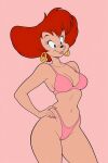 1girl 1girl ai_generated bra breasts cameltoe disney fur goof_troop milf nails_painted peg_pete pussy thong underwear