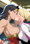 2_girls age_difference amazon arm_at_side armpits asymmetrical_docking asymmetrical_hair bangs bare_arms bare_shoulders big_breasts black_bodysuit black_hair blonde_female blonde_hair blue_eyes blush bodysuit bracer breast_press breasts chin_grab cleavage collarbone couple crossover dc_comics dcau diana_prince duo earrings eye_contact eyebrows_visible_through_hair fai_ai fai_ai_(artist) female/female female_only femdom femsub grabbing grabbing_another's_chin gradient gradient_hair gwen_stacy half-closed_eyes hand_on_hip hand_up head_back head_down heart height_difference heroine hood hooded_bodysuit hoodie indoors jewelry justice_league justice_league_unlimited kissing leotard lezdom lips lipstick long_hair looking_at_another love makeup marvel marvel_comics medium_breasts multicolored_bodysuit multicolored_clothes multicolored_hair multiple_girls mutual_yuri neck parted_bangs pink_hair red_earrings red_leotard red_lipstick romantic romantic_couple short_hair skin_tight small_breasts spider-gwen spider-man:_into_the_spider-verse spider-man_(series) standing star star_(symbol) star_earrings star_print straight_hair strapless strapless_leotard superhero_costume superheroine surprised sweat sweatdrop teen teenage_girl themysciran tiara two-tone_bodysuit two-tone_hair two_tone_hair undercut upper_body white_bodysuit wonder_woman wonder_woman_(series) yuri
