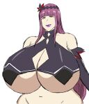 1girl 1girl big_breasts breasts female_only lady_j looking_at_viewer momiji_(artist) purple_hair solo_female valkyrie_drive valkyrie_drive_-mermaid- white_background