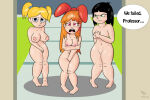 1girl 3_girls 4_fingers 4_toes aged_up ass big_ass big_breasts black_hair blonde_hair blossom_(powerpuff_girls) blue_eyes blush breasts bubbles_(powerpuff_girls) buttercup_(powerpuff_girls) commission covering embarrassed embarrassed_nude_female enf green_eyes kaixxxcorner nude nude nude_female orange_hair pink_eyes powerpuff_girls scobionicle99 sisters tagme wet