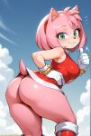 1girl ai_generated amy_rose hair_rose mobian_(species) tagme